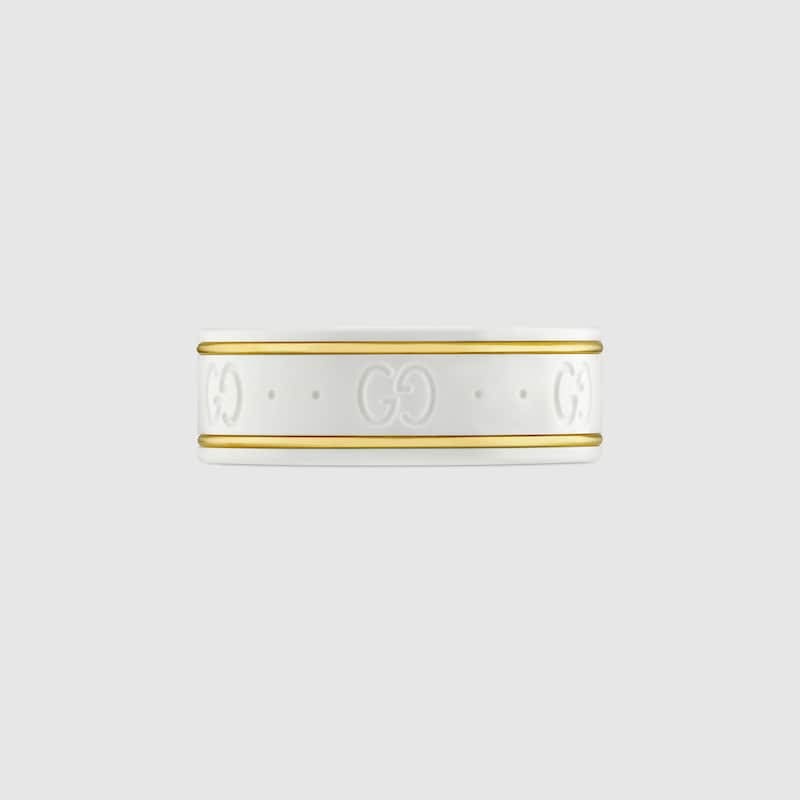18K GG Icon White Zirconia Ring