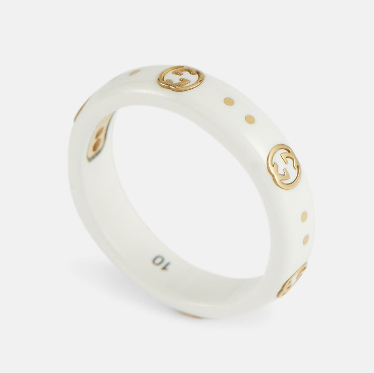 18K GG Icon White Zirconia Ring