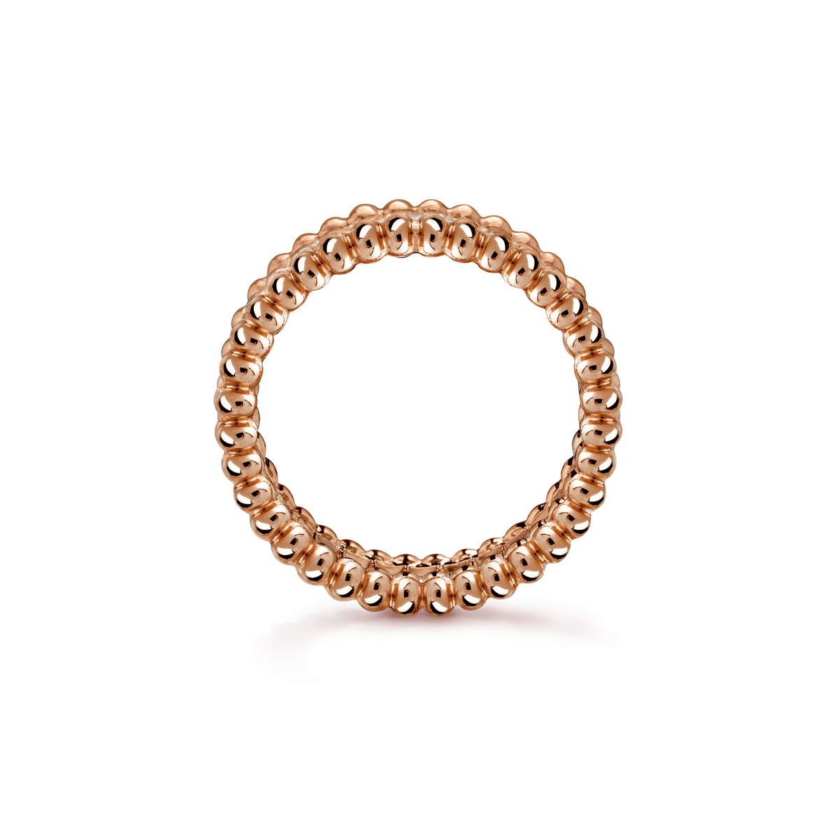 18K Rose Gold Perlée Diamonds Ring