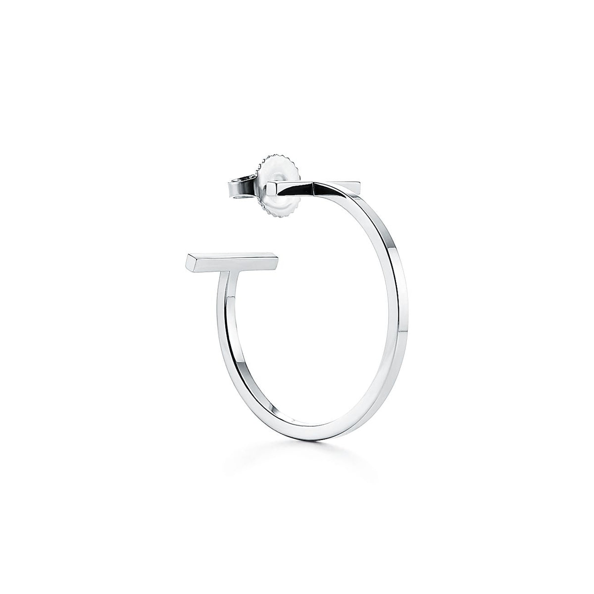 18K T Hoop Earrings
