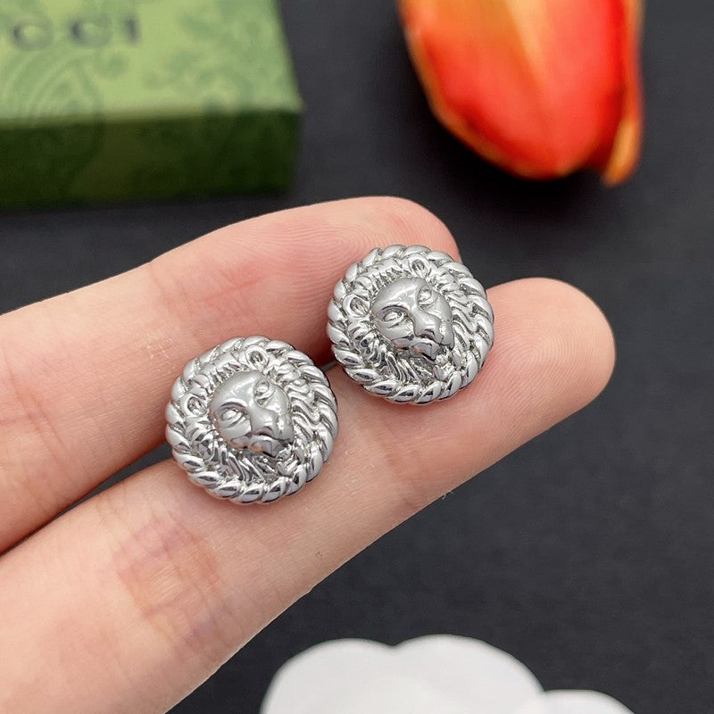 18K GG Lion Earrings
