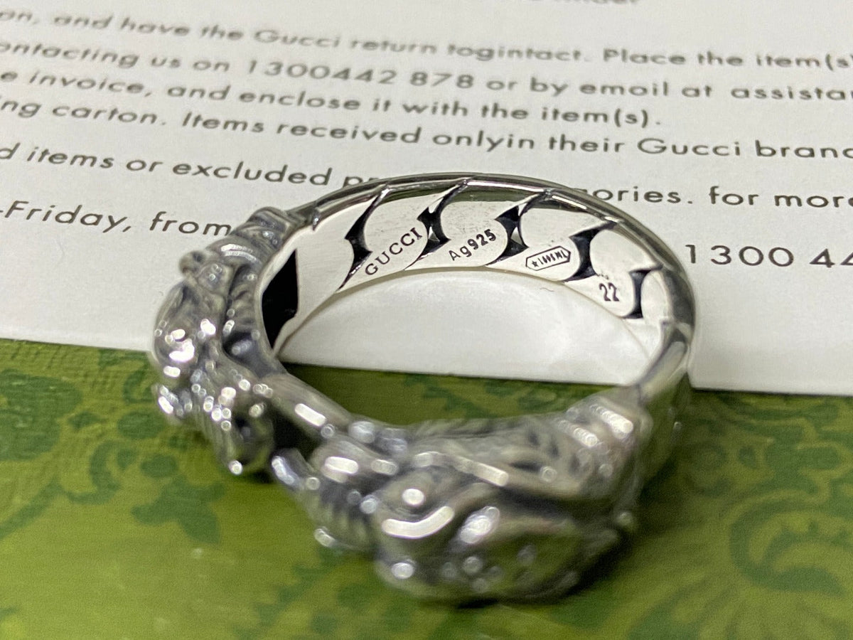 GG Tiger Head Chain Ring