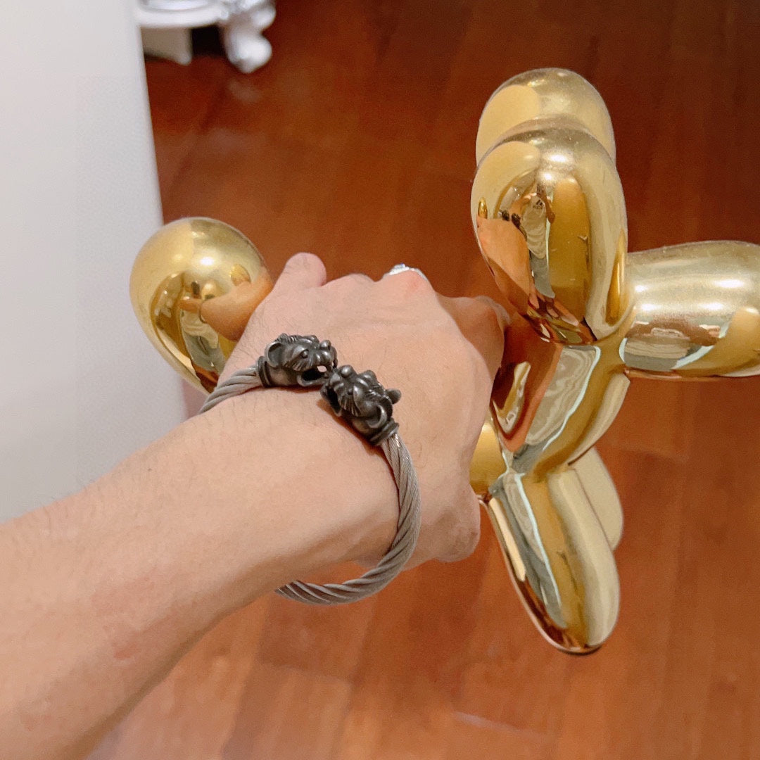 GG Double Tiger Head Vintage Bracelet